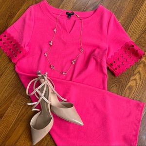 Bright Pink Talbots Midi Sheath Dress NWT ax Med